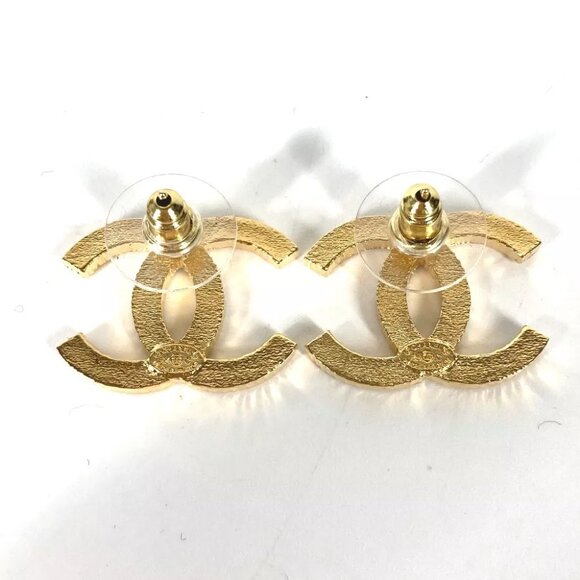 CHANEL 24C CC CC Mark Accessories Pierce Metal Gold/Black Unused - Picture 5 of 7